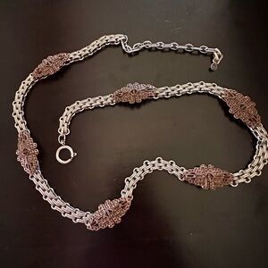 Art Nouveau silver and bronze belt